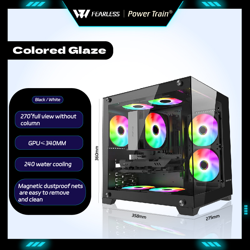Pc Gaming Dell - Power Train Colored Glaze MATX Gabinetes