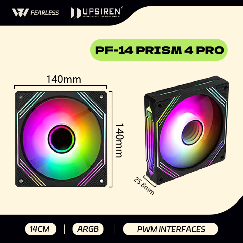 Argb Case Fan - UPSIREN PF-14 PRISM 4PRO Kipas Sasis
