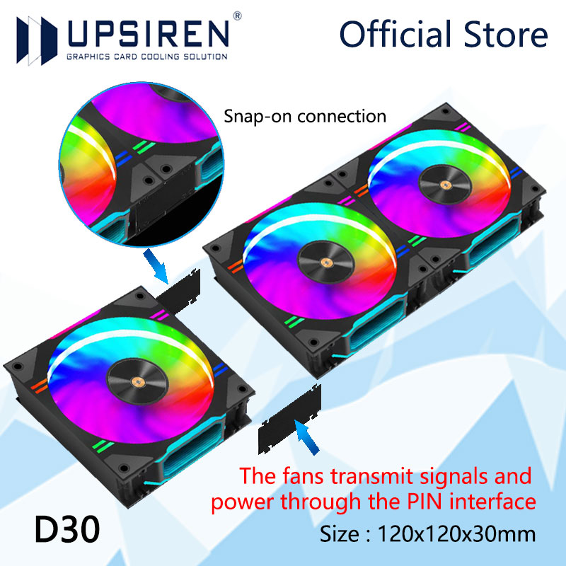 Argb Case Fan - UPSIREN D30 120X120X30mm Kipas Pendingin Casing