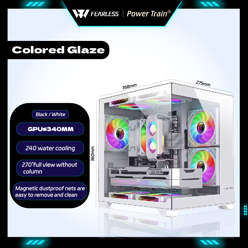 Power Train Colored Glaze MATX - Pc Gaming Dell ulasan dan harga