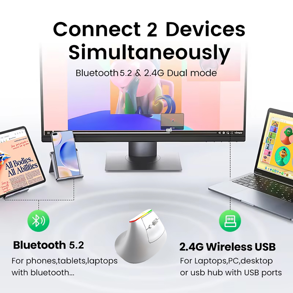 KEBIDUMEI Mouse Vertikal Bluet - Pc Gaming Gta 6 ulasan dan harga