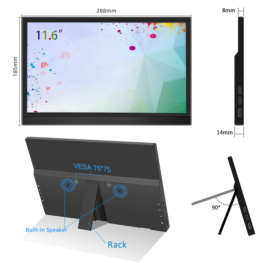 Monitor portabel 11,6 inci men - Pc Gaming On Mobile ulasan dan harga